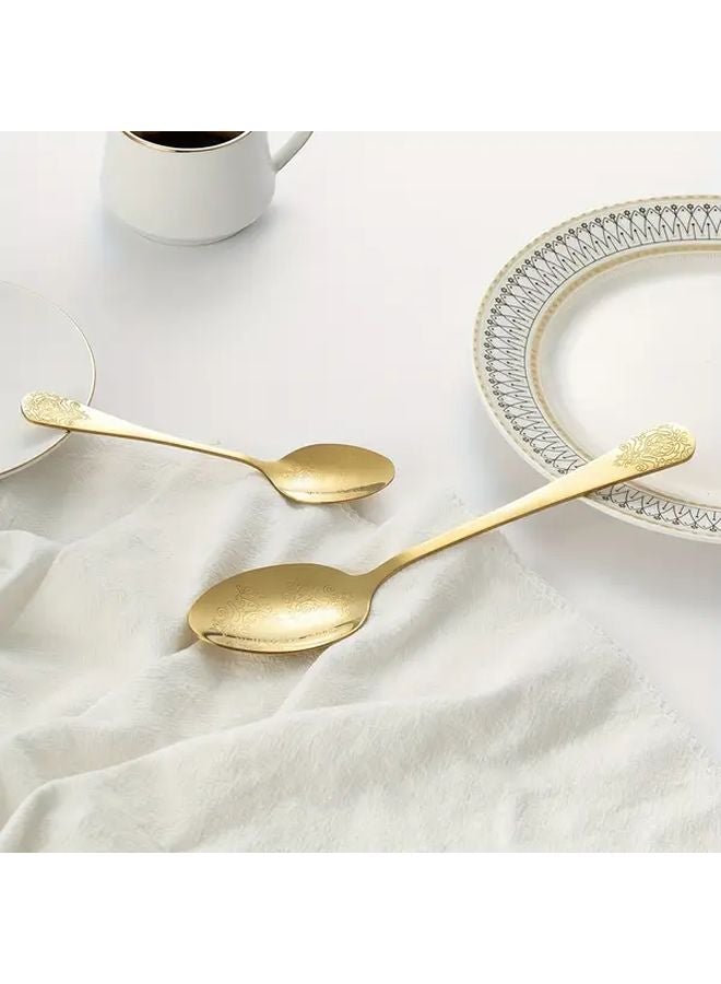 8 Piece Stainless Steel Cutlery Set Golden Mirror Polished Dishwasher Safe - Image 5